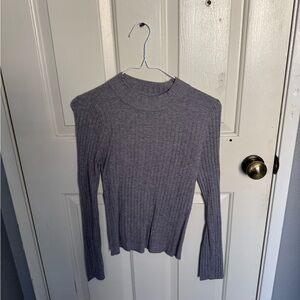 Old Navy Women's Gray Ribbed Long Sleeve Sweater